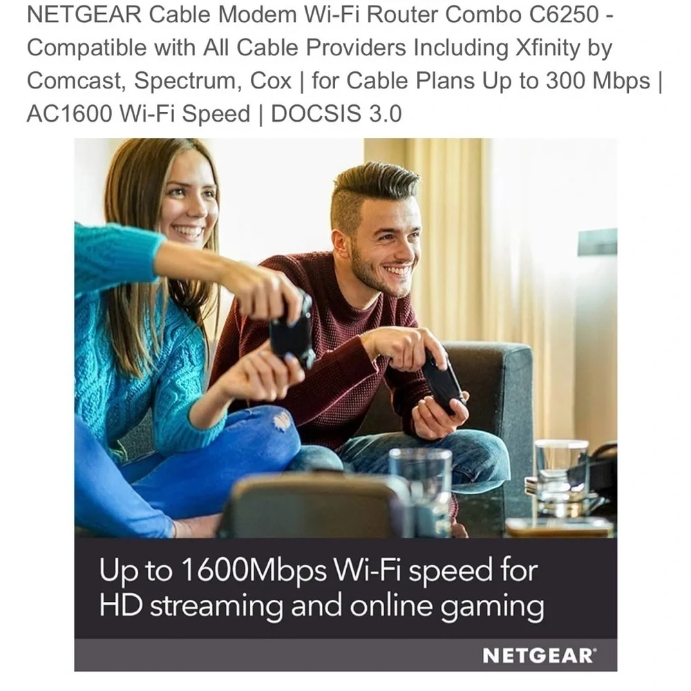 NETGEAR Black Modem-Router Combo - Picture 5 of 8